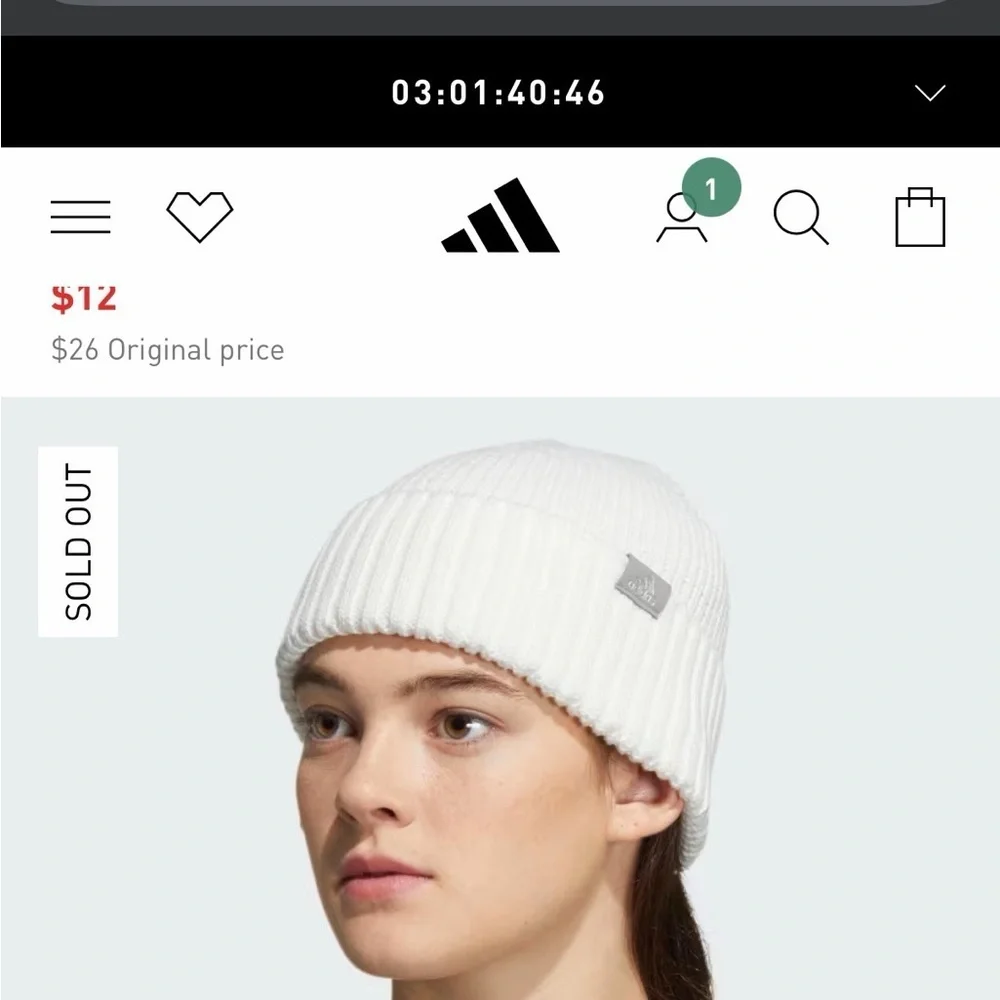 Adidas Classic White Knit Hat - Picture 7 of 7